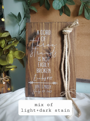 Cord of Three Strands Is Not Easily Broken, Unity Rope for Wedding, Unity Ceremony Ideas, Wedding Gift, A cord of 3 Strands, Cord Ceremony
