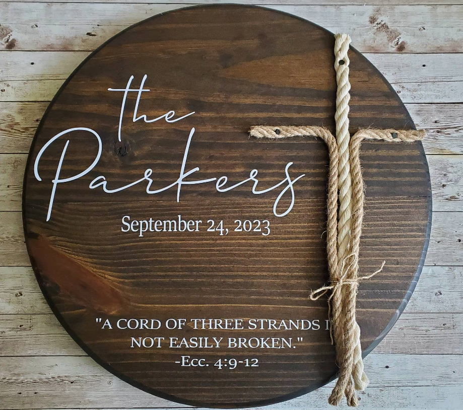 Unity Ceremony Sign Three Strands, A Cord of Three Strands Wedding Sign, Wedding Rope, Unity Ceremony Ideas, Wedding Gift Couple Unique