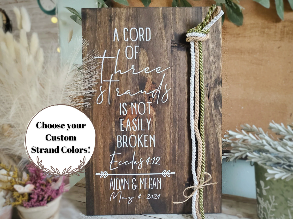 Unity Cords Sign Purchase Cord Of Three Strands A Cord Of Three Strands Sign