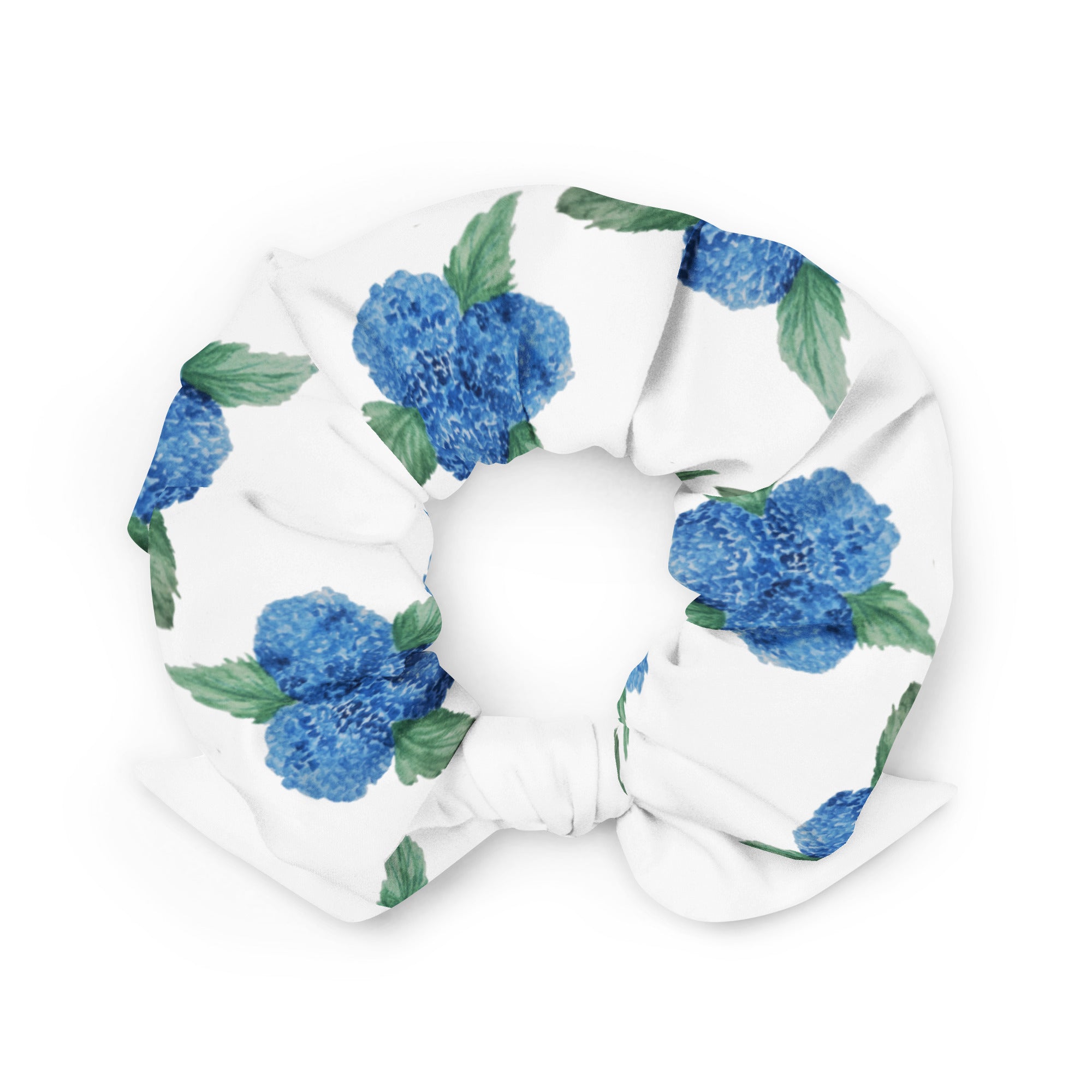 Blue Hydrangea Scrunchie