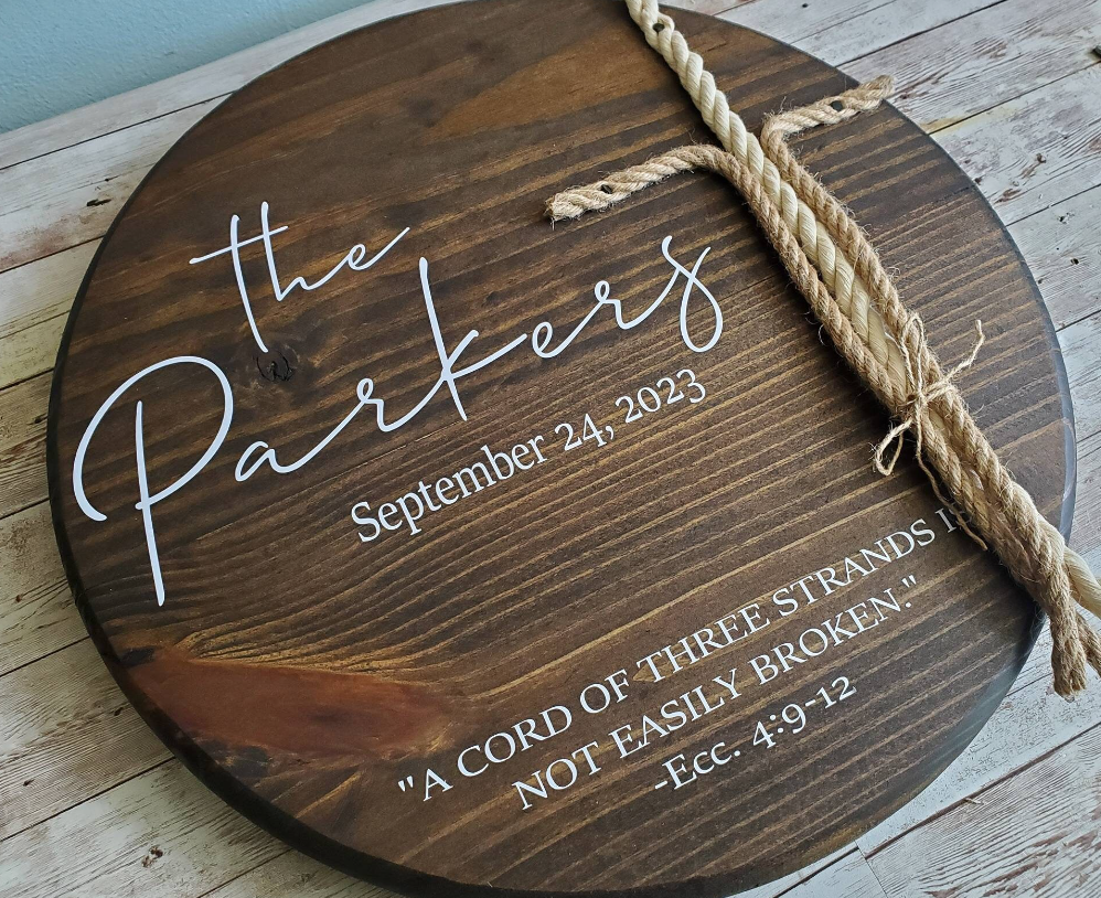 Unity Ceremony Sign Three Strands, A Cord of Three Strands Wedding Sign, Wedding Rope, Unity Ceremony Ideas, Wedding Gift Couple Unique