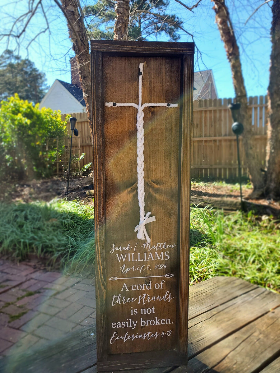 A Cord of Three Strands Wedding Sign, Wedding Cross Sign, Unity Ceremo ...
