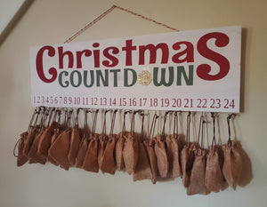 Christmas Countdown for Kids, Christmas Countdown Sign, Activity, With Treat Bags, Christmas Calendar