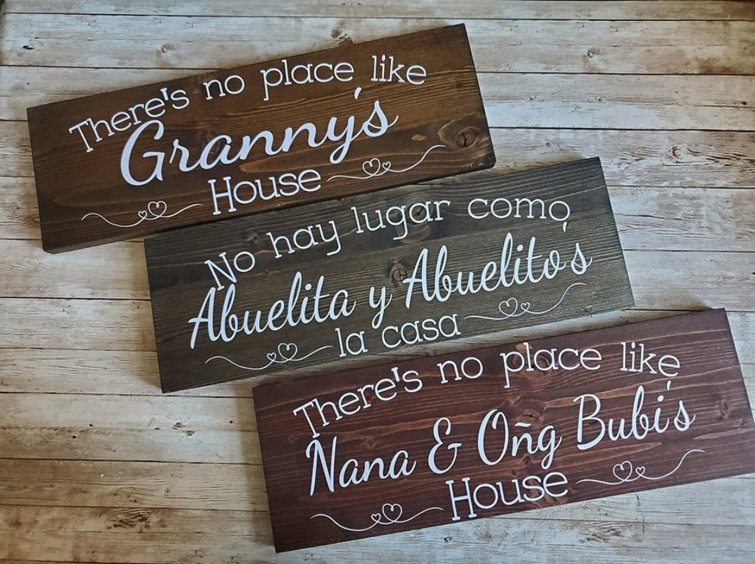 There's No Place Like Grandma & Grandpa's House, Personalized Christmas Gift for Grandparents, Custom Christmas Gift, Wood Sign