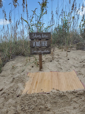 Open image in slideshow, Shoes here, Vows There, Love Everywhere, Beach Wedding Sign
