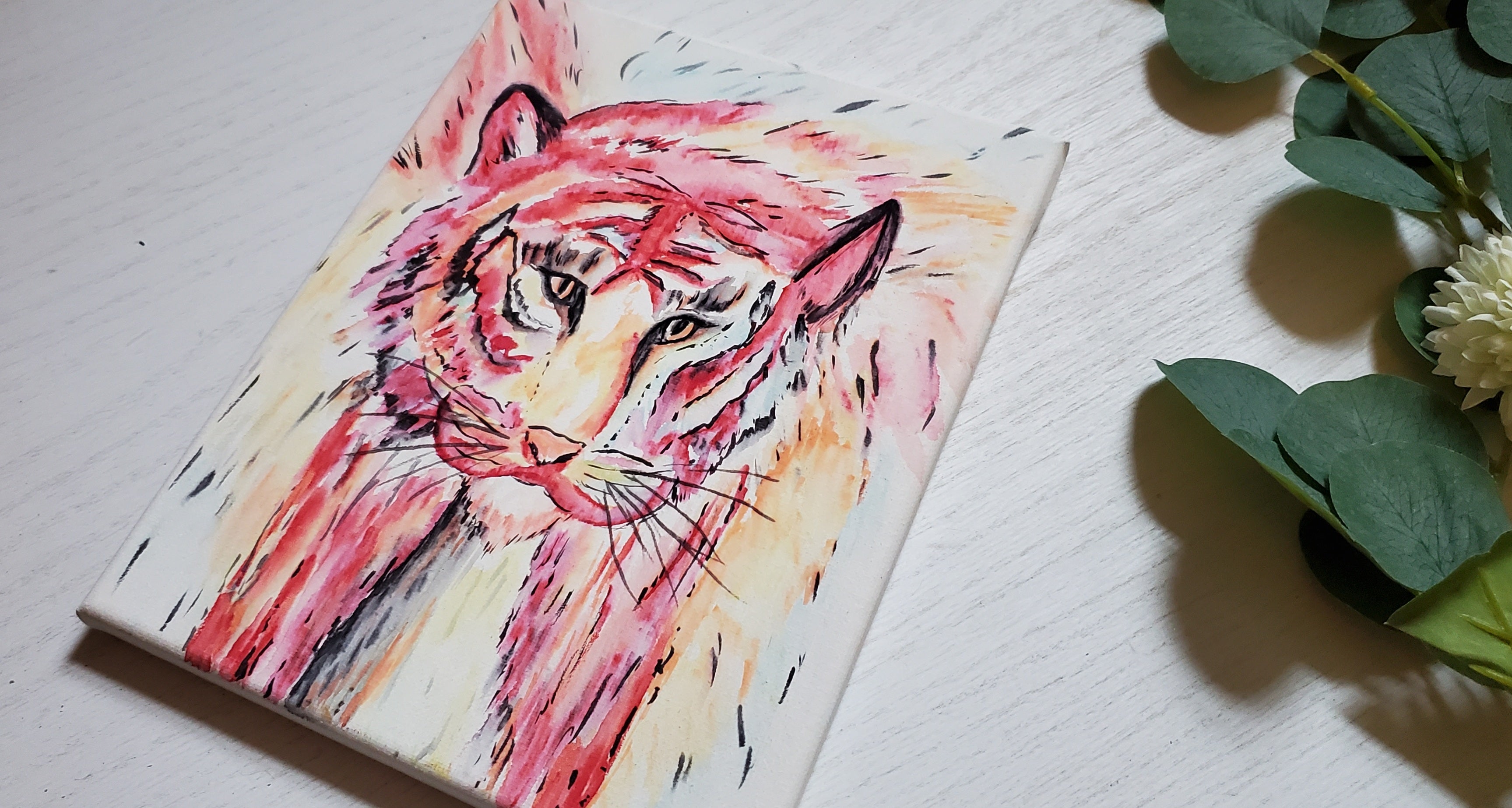 Watercolor Tiger Painting, Tiger Canvas Painting, Abstract Watercolor, Wildlife art
