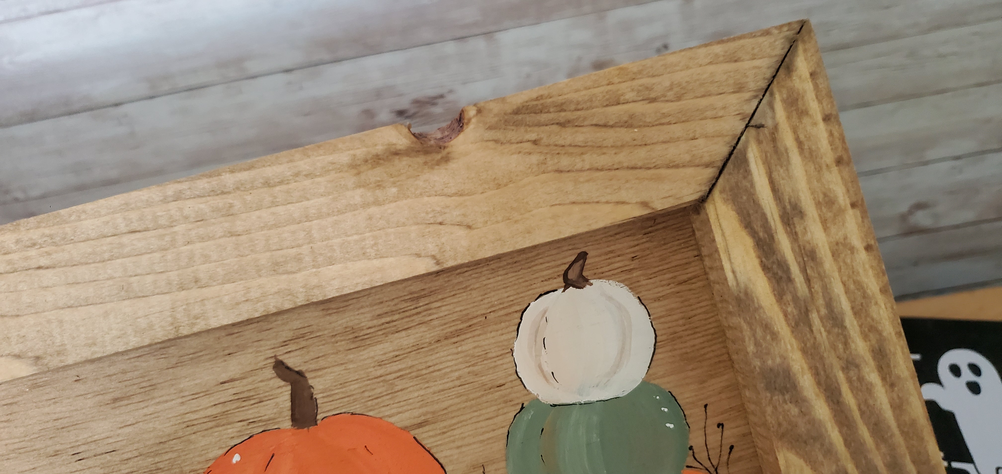 Hand Painted Pumpkin Sign, Pumpkin Artwork, Wooden Fall Decor