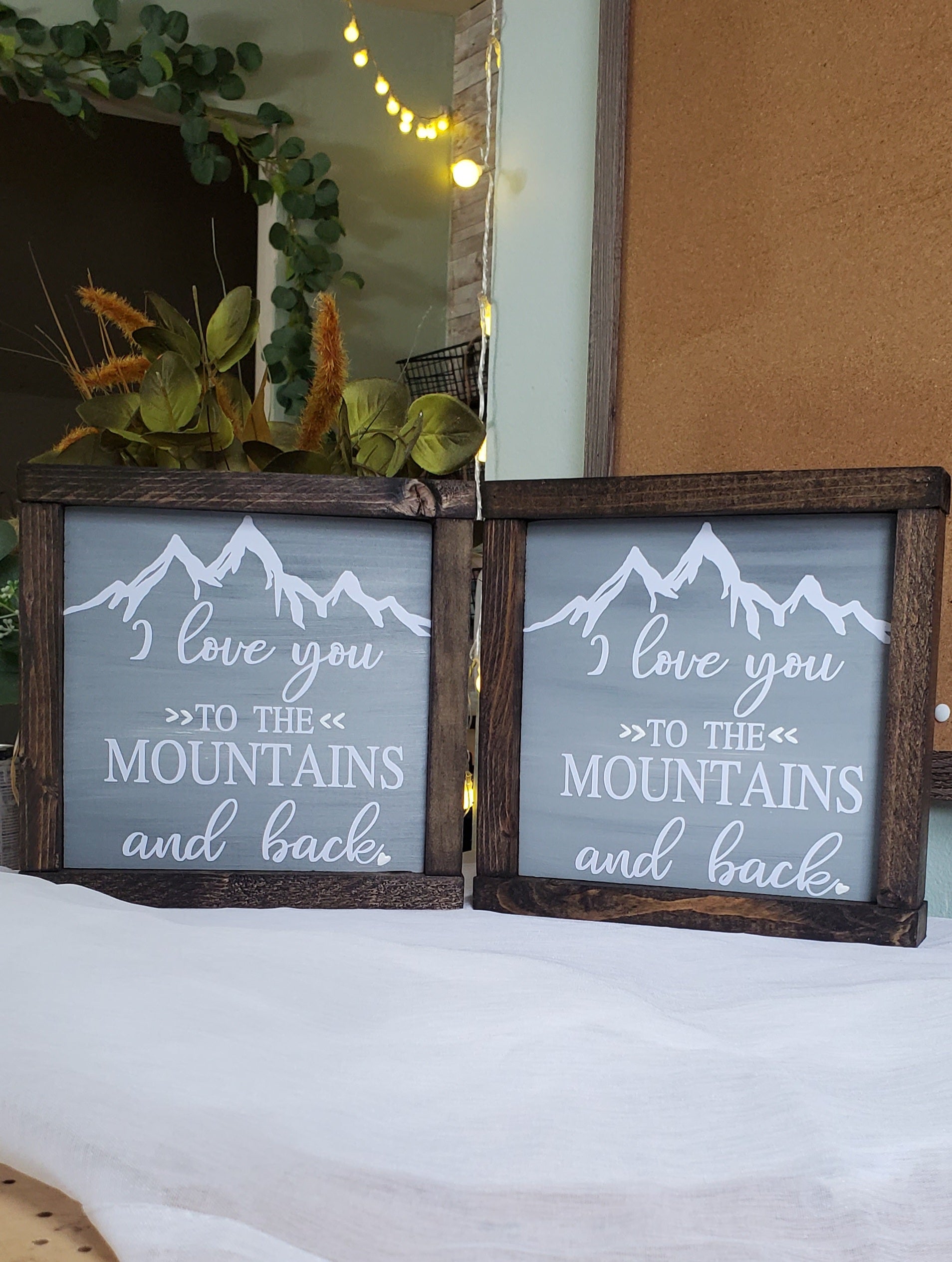 I love you to the Mountains and back, Mountain Wooden Sign, Mountain Wall Decor
