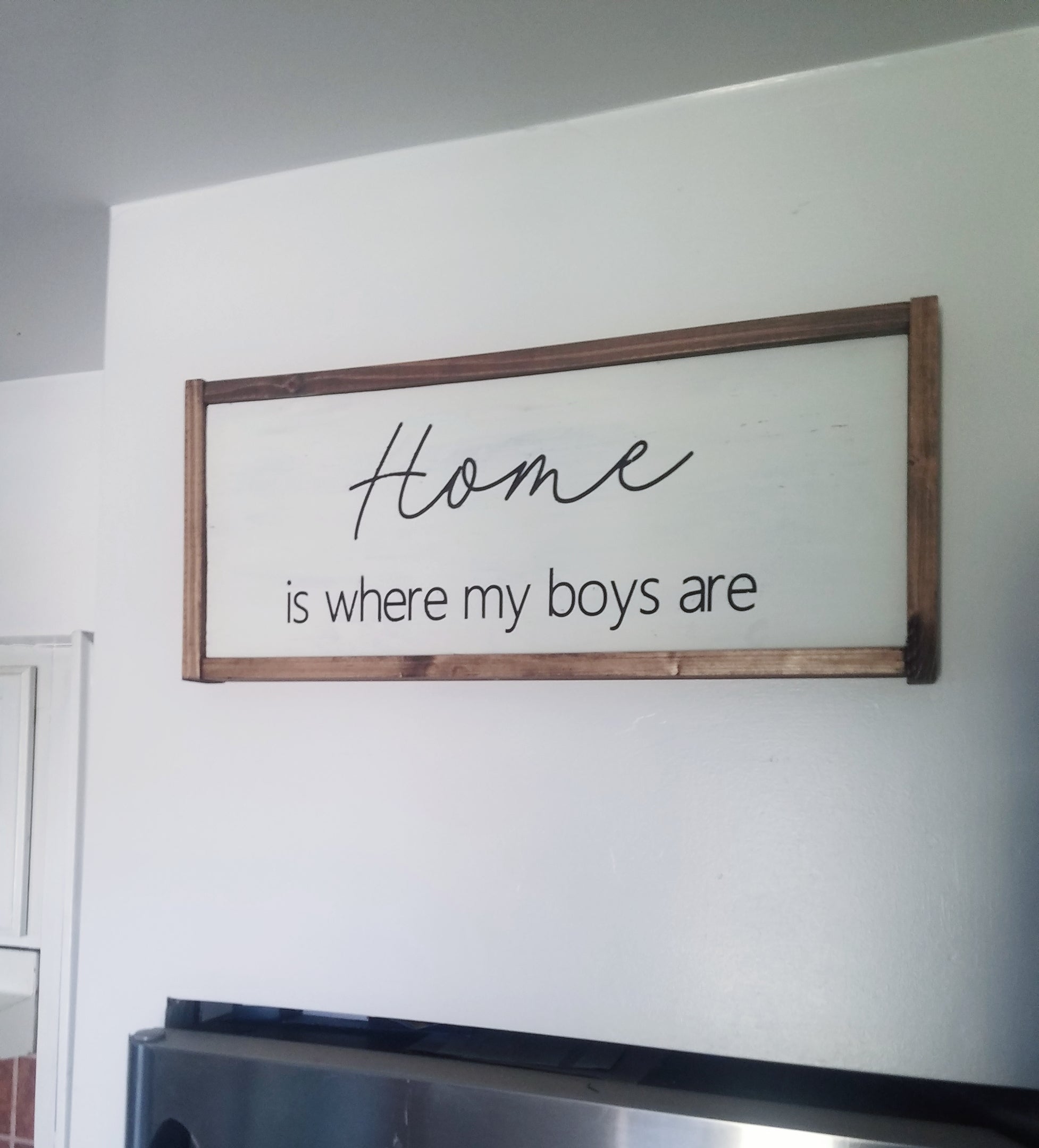Home is where my boys are - Mom of Boys Framed Sign