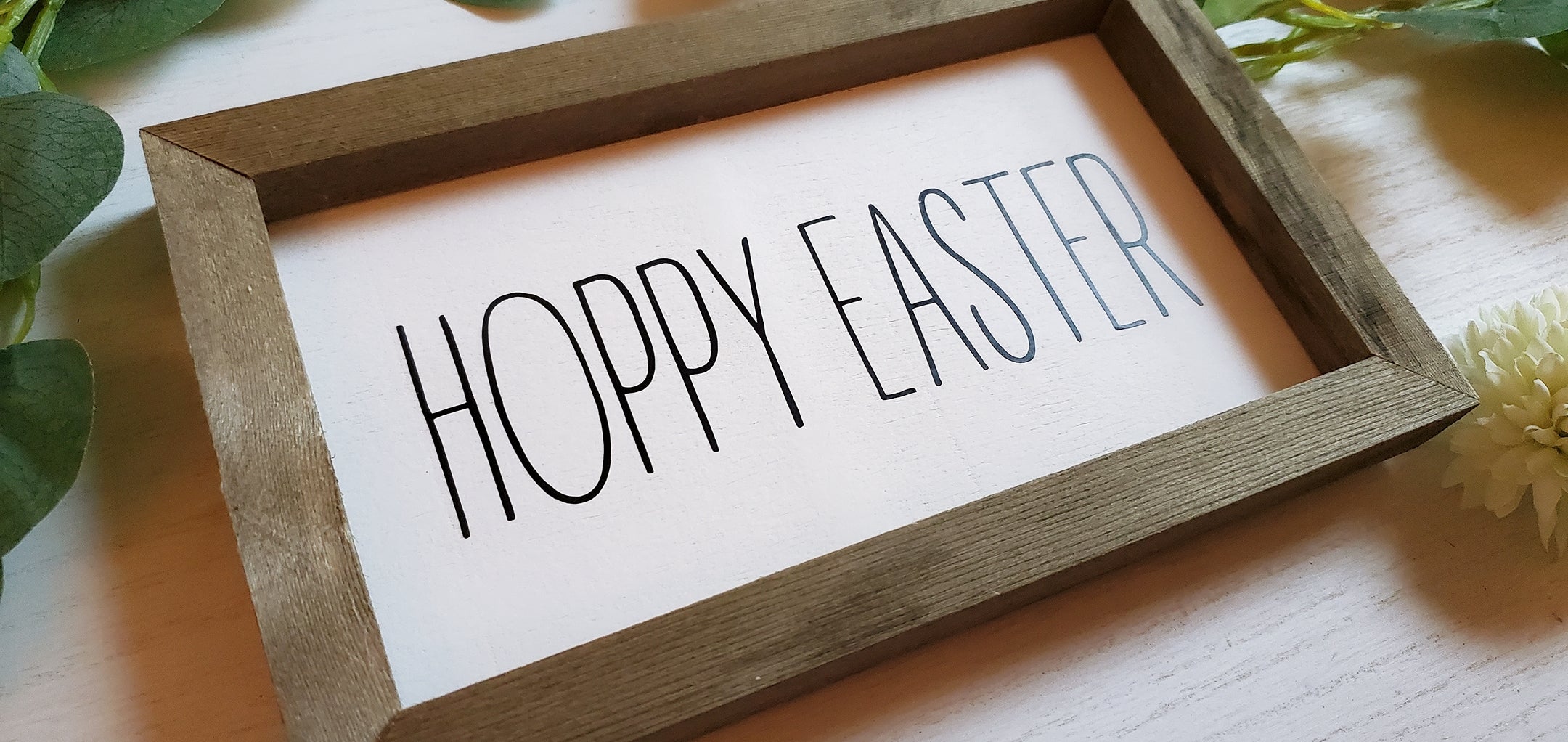 Hoppy Easter, Easter Sign, Spring Decor, Wooden Easter Sign