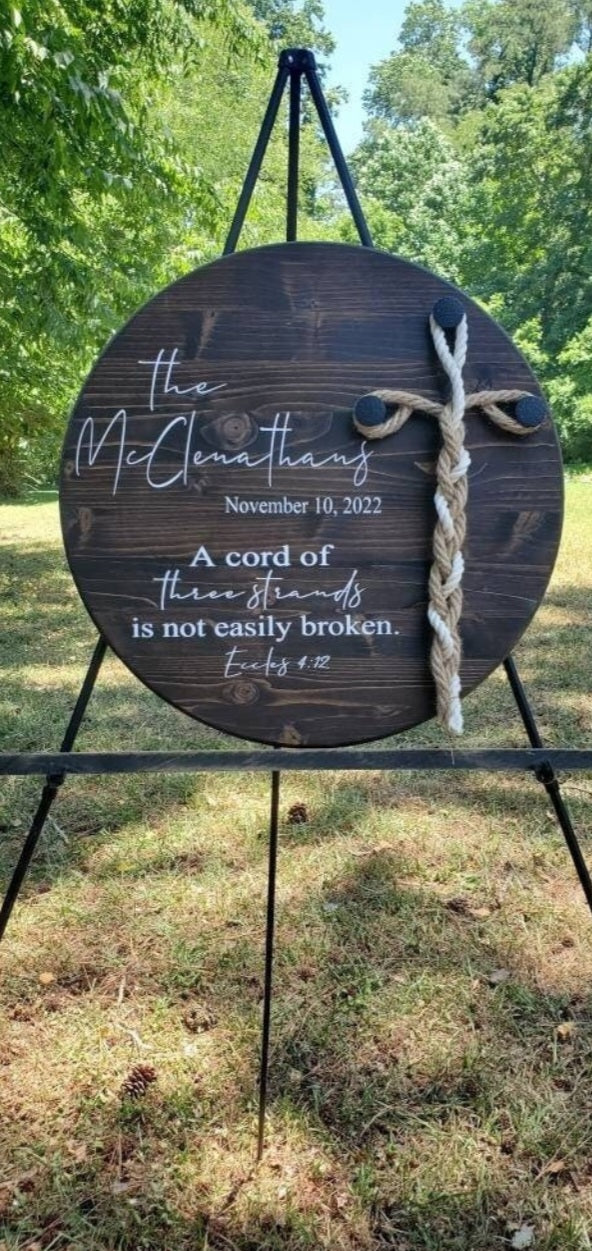 Unity Cords Sign Removable Rope, A Cord of Three Strands Unity, Round Unity Sign, Weddi ...