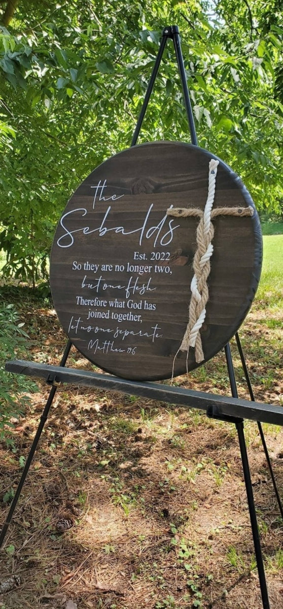 No Longer Two But One, Round Unity Sign, Rustic Wedding Sign, Wood Uni ...